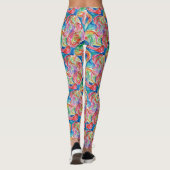 Uniek Abstract Art Rainbow Waterverf Pattern Leggings (Achterkant)