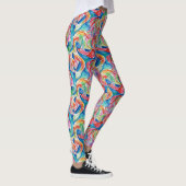 Uniek Abstract Art Rainbow Waterverf Pattern Leggings (Rechts)