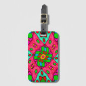 Uniek Abstract bloemenpatroon Bagagelabel (Voorkant (verticaal))