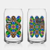 Uniek Abstract bloemenpatroon Blikvorm Glas (Voorkant)