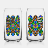 Uniek Abstract bloemenpatroon Blikvorm Glas (Achterkant)