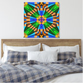 Uniek Abstract bloemenpatroon Canvas Afdruk (Insitu (Slaapkamer))