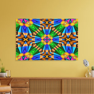 Uniek Abstract bloemenpatroon Canvas Afdruk