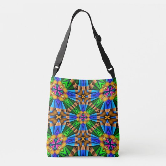 Uniek Abstract bloemenpatroon Crossbody Tas (Achterkant)