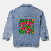 Uniek Abstract bloemenpatroon Denim Jacket (Achterkant)