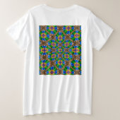 Uniek Abstract bloemenpatroon Grote Maat T-shirt (Design achterkant)