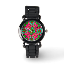 Uniek Abstract bloemenpatroon Horloge