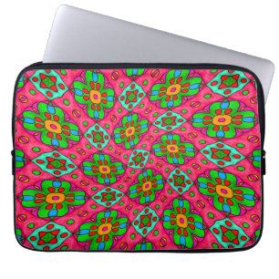 Uniek Abstract bloemenpatroon Laptop Sleeve