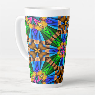 Uniek Abstract bloemenpatroon Latte Mok