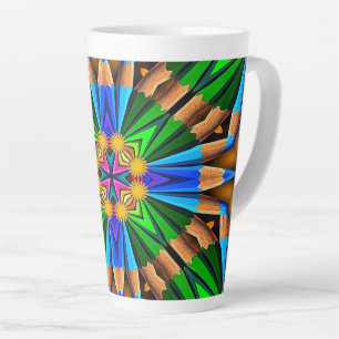 Uniek Abstract bloemenpatroon Latte Mok