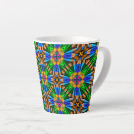 Uniek Abstract bloemenpatroon Latte Mok