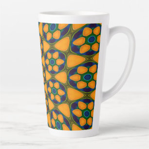 Uniek Abstract bloemenpatroon Latte Mok