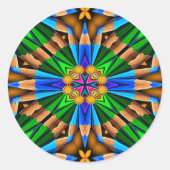 Uniek Abstract bloemenpatroon Ronde Sticker (Voorkant)