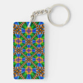 Uniek Abstract bloemenpatroon Sleutelhanger (achterkant)