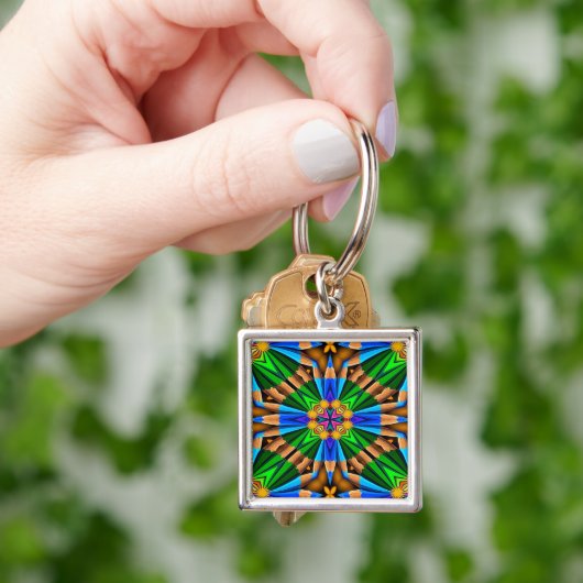 Uniek Abstract bloemenpatroon Sleutelhanger (Hand)