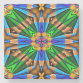 Uniek Abstract bloemenpatroon Stenen Onderzetter (Voorkant)