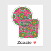 Uniek Abstract bloemenpatroon Sticker (Vel)