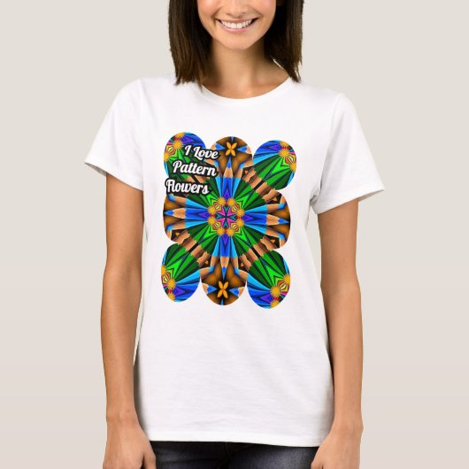 Uniek Abstract bloemenpatroon T-shirt (Voorkant)
