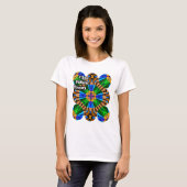 Uniek Abstract bloemenpatroon T-shirt (Voorkant volledig)