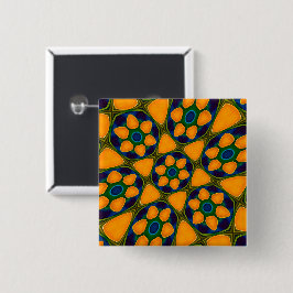 Uniek Abstract bloemenpatroon Vierkante Button 5,1 Cm