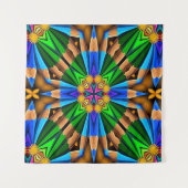 Uniek Abstract bloemenpatroon Wandkleed (Voorkant (horizontaal))