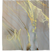 Uniek Abstract goudmonogram Douchegordijn (Voorkant)