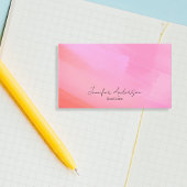 Uniek Abstract Helder Roze Waterverf Vastgoed Visitekaartje