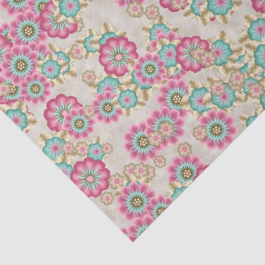 Uniek Abstract kunstpatroon van Japanse bloemen Tissuepapier (Detail)