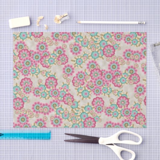 Uniek Abstract kunstpatroon van Japanse bloemen Tissuepapier (Craft)