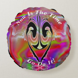 Uniek Abstract marmer vloeibaar Rond Kussen