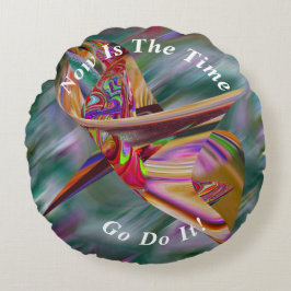 Uniek Abstract marmer vloeibaar Rond Kussen