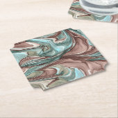 Uniek Abstract Mauve Blue Green Swirls Onderzetter (Gekanteld)