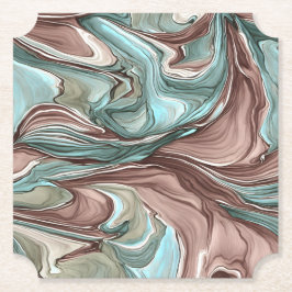 Uniek Abstract Mauve Blue Green Swirls Onderzetter