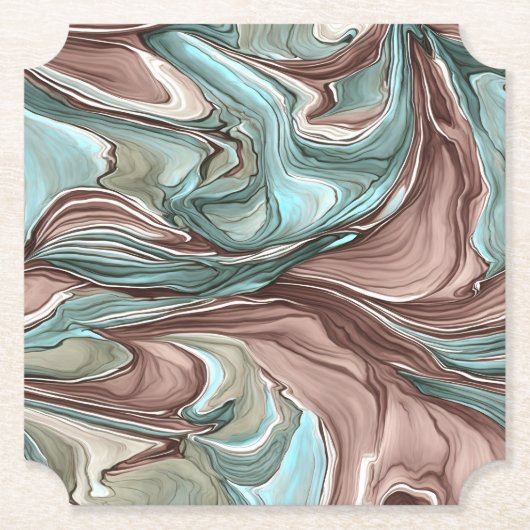 Uniek Abstract Mauve Blue Green Swirls Onderzetter (Voorkant)