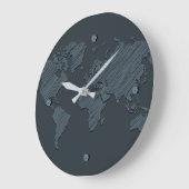 Uniek Abstract ontwerp voor donkergrijze Wereldkaa Grote Klok (Hoek)