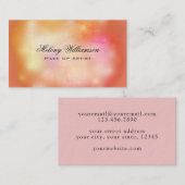 Uniek Abstract Oranje bruin koraalroze Visitekaartje (Voorkant / Achterkant)