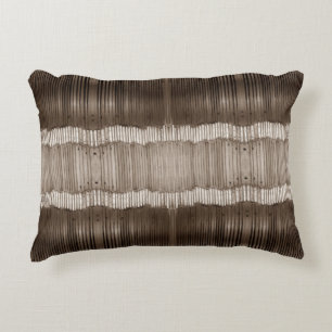Uniek Abstract Patroon Bruin en Beige Accent Kussen