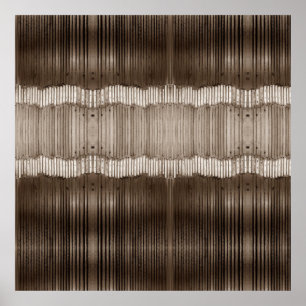 Uniek Abstract Patroon Bruin en Beige Poster