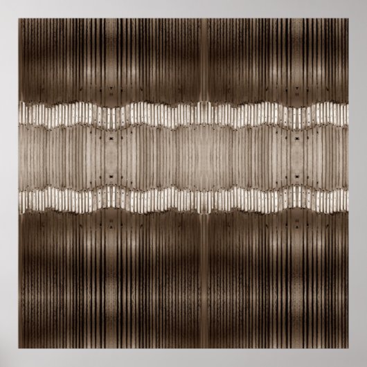 Uniek Abstract Patroon Bruin en Beige Poster (Voorkant)