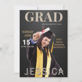 Uniek Afstuderen Magazine Hoesje Fotofeest Uitnodi Kaart (Voorkant)