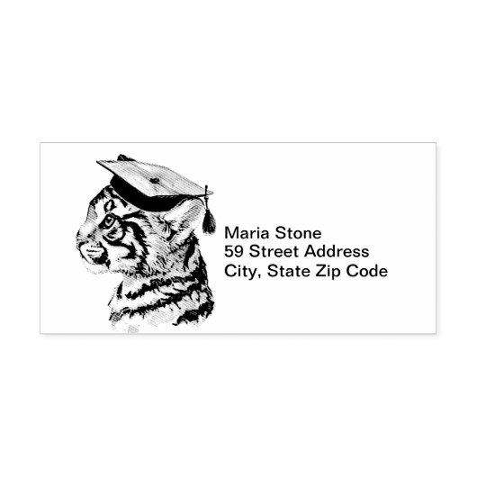 Uniek afstuderen retouradres rubberstempel (Afrduk)