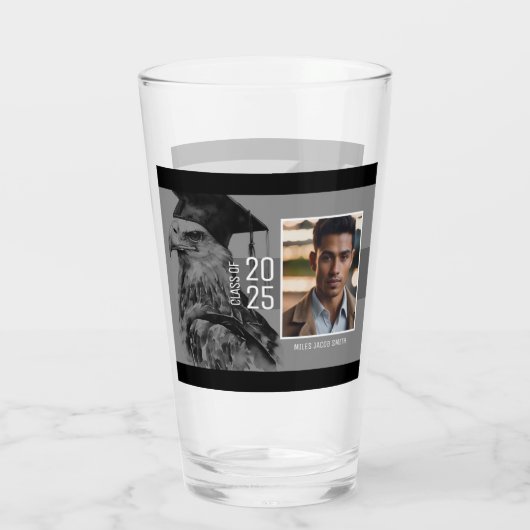 Uniek Afstuderen Twee foto Drink glas (Achterkant)