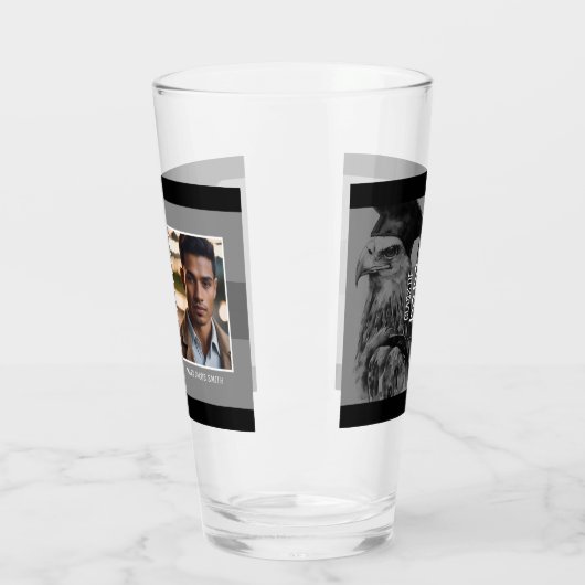 Uniek Afstuderen Twee foto Drink glas (Links)