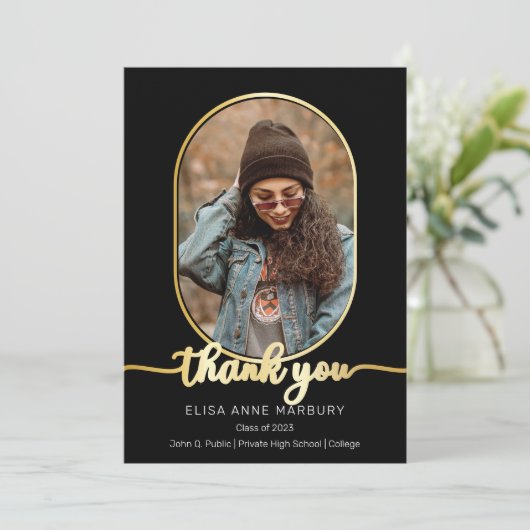 Uniek Afstuderen voor fotocollage 2 Hartelijk dank Bedankkaart (Staand voorkant)
