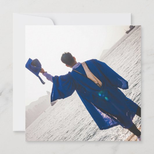 Uniek Afstuderen Zwart Goud Tassel Afstudeerder fo Bedankkaart (Achterkant)