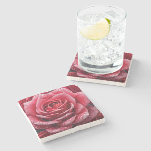 Uniek AI-gegenereerd Roos Design Stone Onderzetter