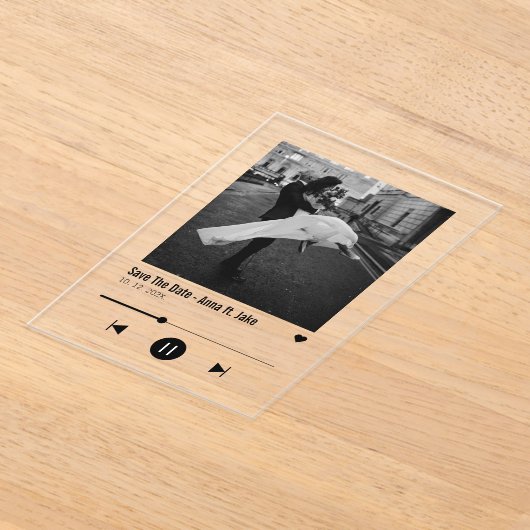 Uniek Album Hoesje Music Song Viral Save the Date Acryl Uitnodigingen (Laagn)