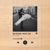 Uniek Album Hoesje Music Song Viral Save the Date Acryl Uitnodigingen (Voorkant)