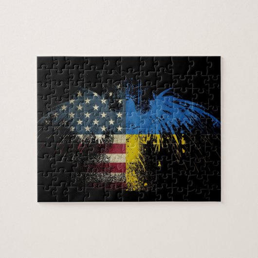 Uniek Amerikaans Eagle Flag-ontwerp Legpuzzel (Horizontaal)