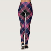 Uniek Argyle Patroon Roze Paarse aangepaste tekst Leggings (Achterkant)